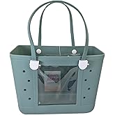 CLLTIV Beach Bag Rubber Tote Bag Waterproof Travel Bags Washable Open Tote Bags for Beach, Sports and Picnic