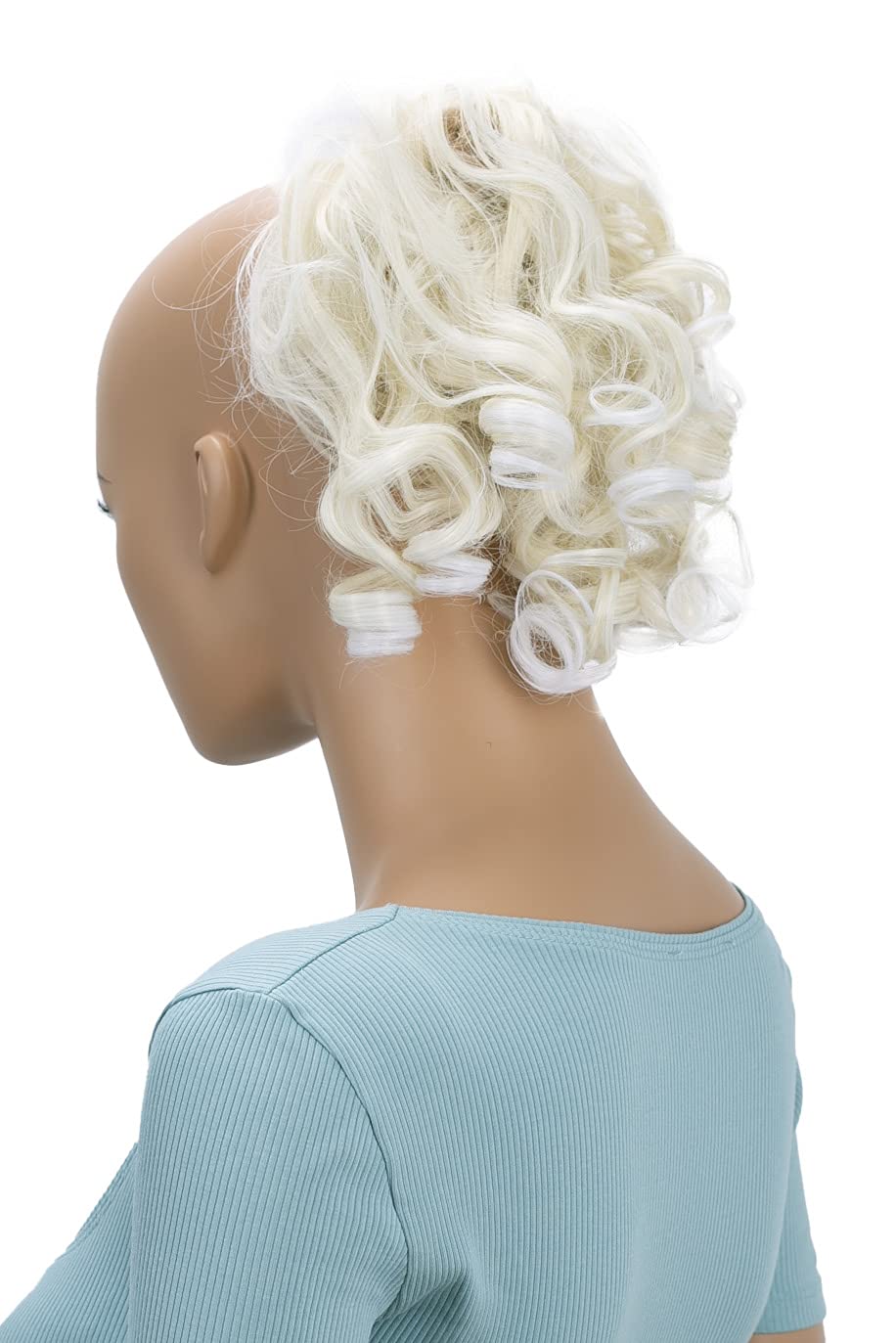 CAISHA Hairpiece Scrunchy Updo Hairstyles Voluminous Curly Messy Bun Light Blonde Mix G23L