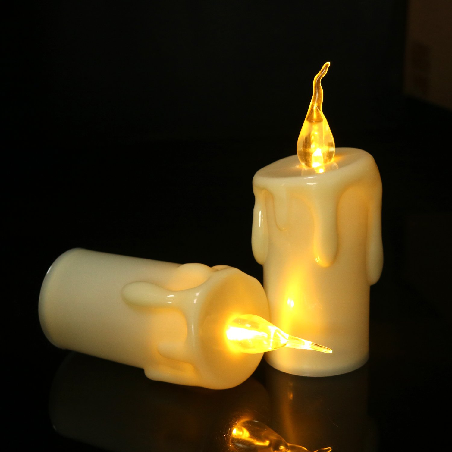 Cozeyat LED Pillar Candles AA Battery Operated Long Lasting