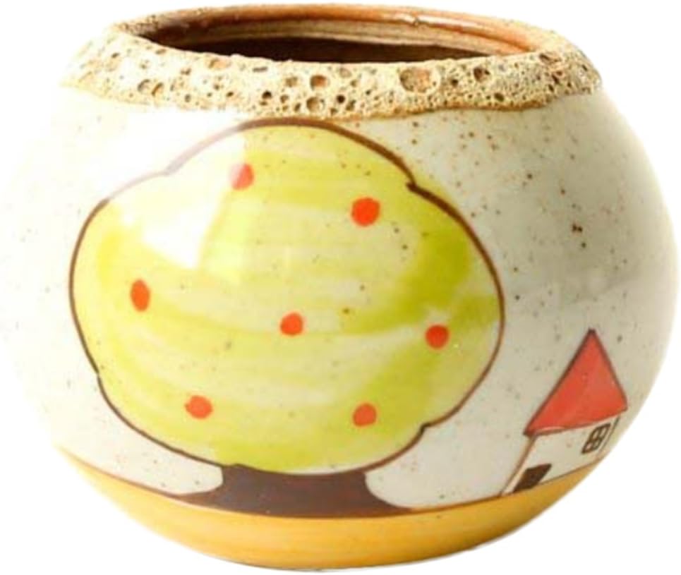 Chytaii Ceramic Pot Succulent Plants Pot Cactus Plant Container Small Cute Ceramic Succulent Pot for Home Office Desk Decoration 4.5x6.5x7cm (B)