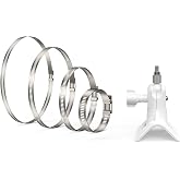 Holicfun Outdoor Security Camera Pole Mount, White | Universal 1/4"-20 bracket for Ring/Blink/Arlo/Wyze cameras &amp; more, fits 1.5"-5.9" diameter poles, no-drill, adjustable angle