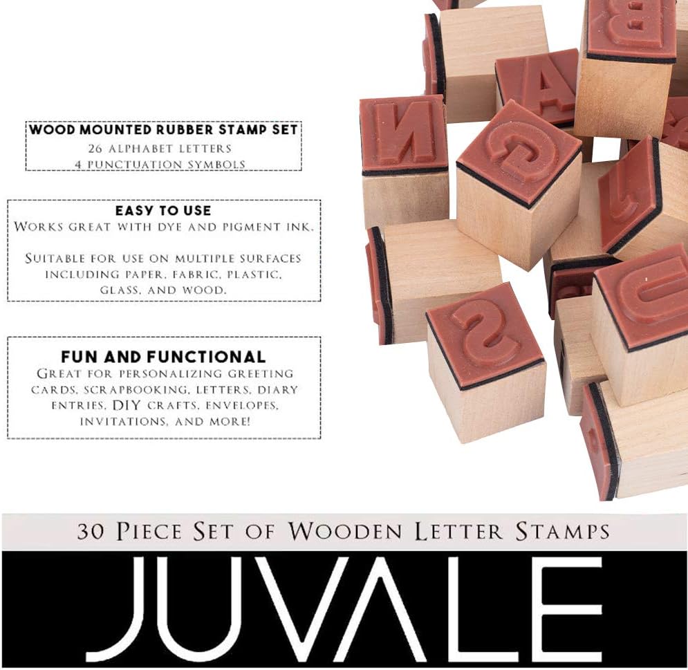 PH PandaHall 30pcs Capital Letters Wooden Stamps - Image 4