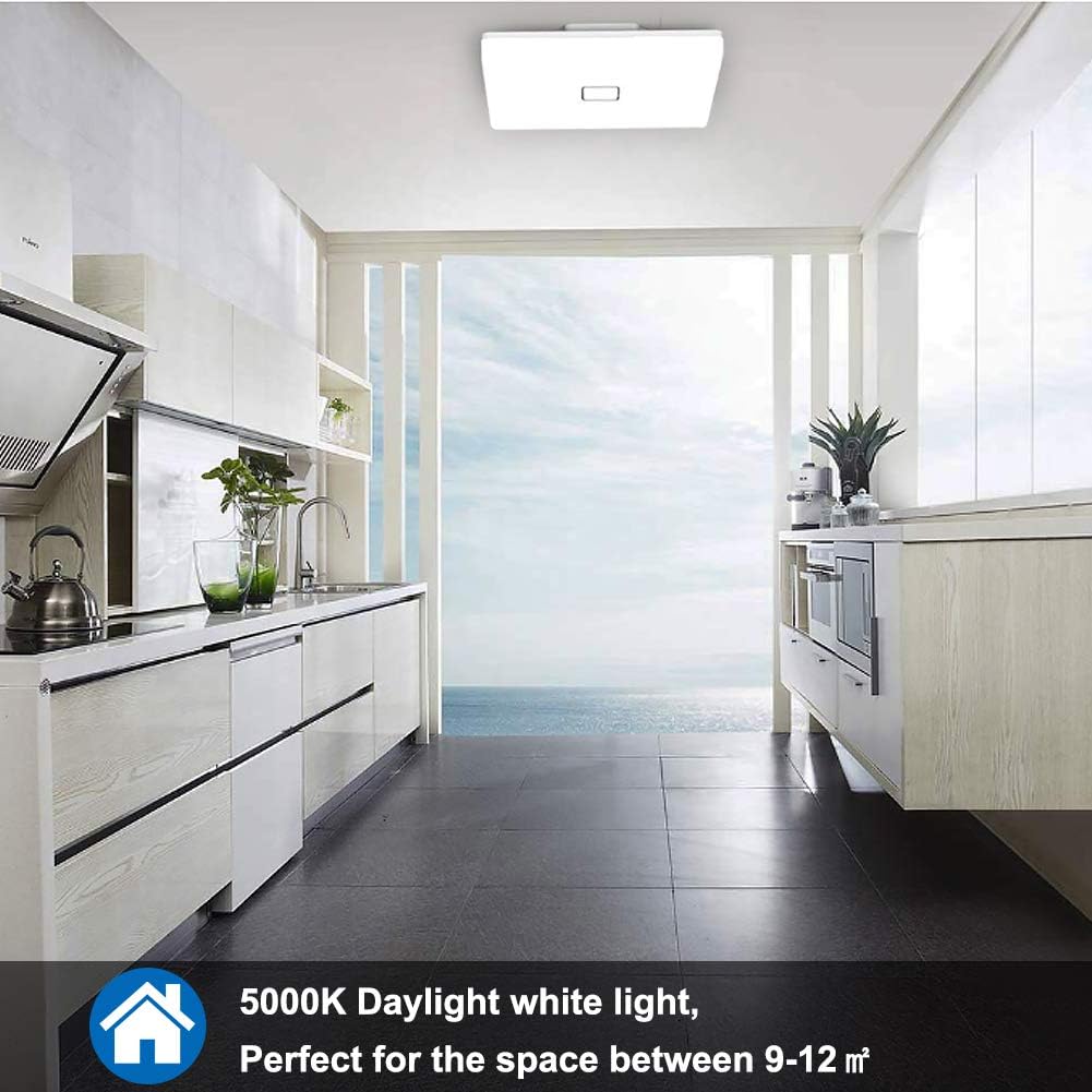 Airand 5000K LED Ceiling Light Flush Mount Ceiling Lamps 18W LED Ceiling Light Fixture,10.6 inch Square LED Light Fixture for Home & Office, Hallway with 180Pcs LED Chips, 1800LM, 80Ra+ (Cool White): Home Improvement