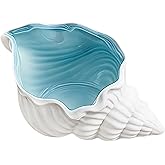 Koyzsen Conch Shape Jewelry Dish Ceramic Holder Ring Trinket Tray, Ocean-themed Decorative Trinket Dish, Suitable for Mother Friend Sister, Gifts for Women, Home Decor Trinket Dish(Sea Blue)