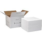 Polar Tech XM15C Thermo Chill Expand-em Series Insulated Carton with Foam Shipper, ID: 10-5/8" x 6-1/2" x 5", White, Case of 4