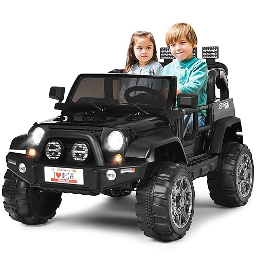 HONEY JOY Seat Ride On Truck, 12V Off-Road Ride On Car with