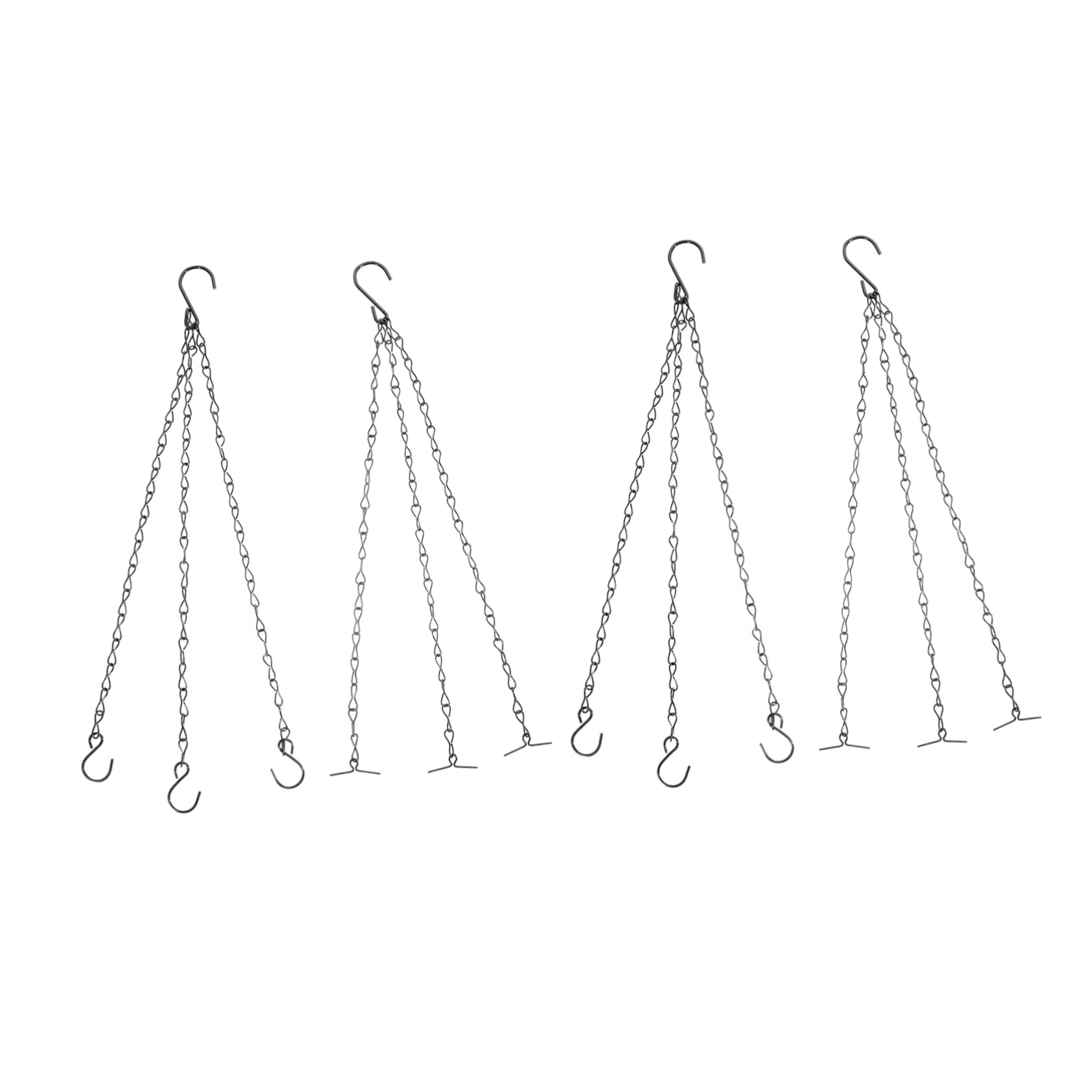 Yardwe 4pcs Flower Pot Chain Stainless Steel Hangers Metal Ornament Hooks Black Ornament Hooks Stainless Steel Hanging Basket Chains Galvanized Replacement Chain Plant Pot Chain Heavy Set
