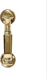 XFORT Polished Brass Doctor Door Knocker Scroll Design Front Door view 2