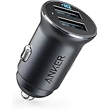 Anker Car Charger, Mini Aluminum Alloy 24W Dual USB Car Charger, PowerDrive 2 Alloy Car Adapter with Blue LED for iPhone12/11