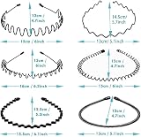 WUBAYI 6Pcs Hair Band Mens Metal Headband Non-slip Unisex Black view 2