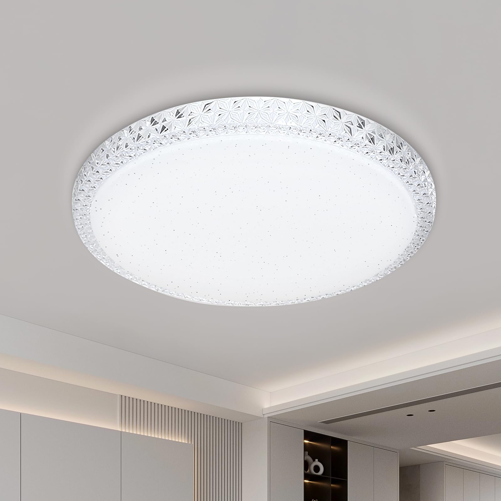 VIPMOON 30W Ultra-Thin Gem LED Ceiling Light, 2700LM Bedroom Ceiling Light, Equivalent to 320W Incandescent lamp, High Brightness Gemstone Ceiling Lamp is Suitable for Bedroom Balcony Corridor
