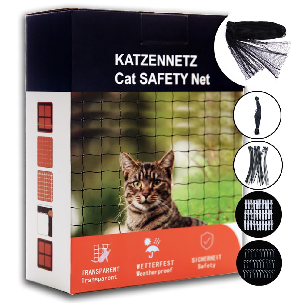 Photo 1 of Cat Netting Balcony,Black Balcony Net,Preventing Falls Net,Pet Protective Netting,Used to Fix Balconies,Terraces,Windows (13x33 ft)