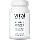 Vital Nutrients Cortisol Balance - Vegan Stress Relief Supplement - Cortisol Manager Supports Energy & Stress Levels - Ashwagandha & Magnesium for Relaxation - Gluten, Dairy, Soy Free - 30 Capsules
