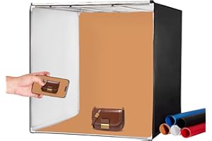 VEVOR Photo Studio Light Box, 32" x 32", 5600K Professional Photo Shooting Tent Kit with 210 LED Lights 5 Backdrops Power Ada