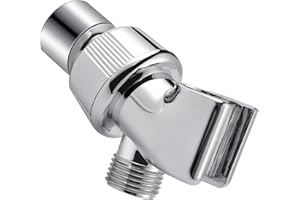 Shower Arm Holder for Handheld Shower Head, Adjustable Mount Bracket, Shower arm Adapter with Swivel Ball, 1/2-Inch, Chrome, 
