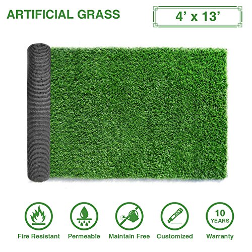 LITA Premium Artificial Grass 4' x 13' (52 Square Feet) Realistic Fake Grass Deluxe Turf Synthetic Turf Thick Lawn Pet Turf -Perfect for Indoor/Outdoor Landscape - Customized