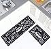 Carvapet 2 Piece Microfiber Non-Slip Kitchen Mat Rubber Backing Doormat Runner Rug Set, Cozinha Design (Black 17