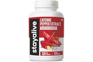 STAY ALIVE Cayenne Pepper Capsules, 6-in-1 Capsicum Blend w/Ginger, Garlic, Turmeric, Beet Root, and Black Pepper Extract, 120 Cayenne Capsules, Non-GMO & Gluten-Free Capsimax Capsaicin Supplement