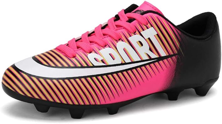 Amazon ブランド公式靴店 子供用サッカーシューズ大人男性サッカーブーツボーイトレーナースニーカーtfスパイク女性スポーツシューズ 27 5cm ピンク サッカー