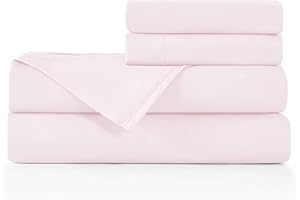 BASIC CHOICE Queen Size Sheet Set Light Pink Cooling Sheets Hotel Bed Sheets for Women Men Kids & Teens, Deep Pockets 4 Piece Set, Soft Wrinkle Free Baby Pink Bed Sheets - Queen Sheets