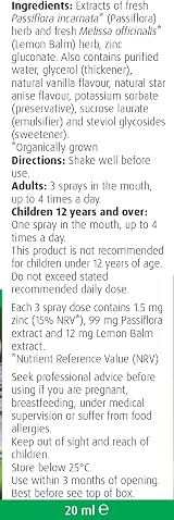 A.Vogel Relax Spray Passiflora Complex 20ml Passiflora Lemon Balm Zinc view 7