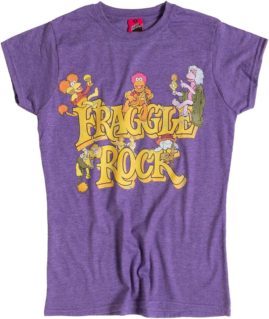 Womens Fraggle Rock Purple Marl Fitted T Shirt Amazon.co.uk Clothing