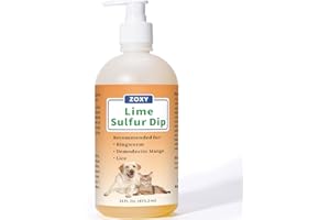 ZOXY Lime Sulfur Dip (16 oz), Mange Treatment Dogs, Ringworm Treatment for Cats & Dogs, Soothes Itchy and Dry Skin, Promotes Hair Regrowth, Lime Sulfur Shampoo for Cats & Puppies, Low Odor