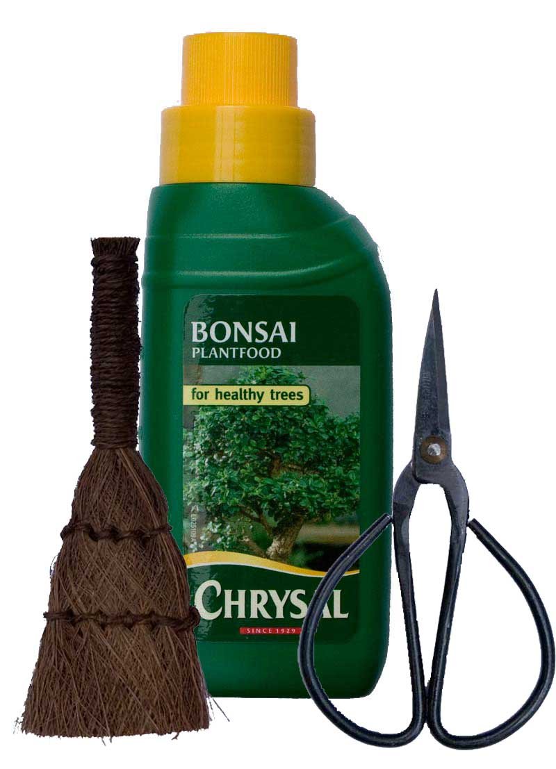 Bonsai Tree 3 Piece Care Set - Liquid Feed, Scissors and Brush
