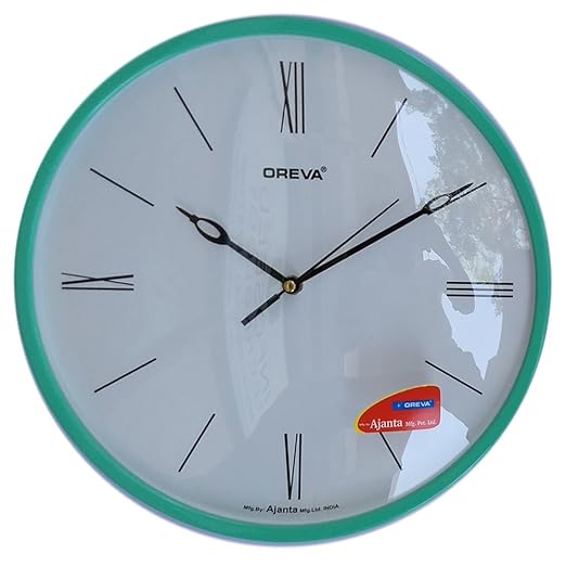 Buy Oreva Ajanta Fancy Plastic Wall Clock (Green) Online at Low Prices