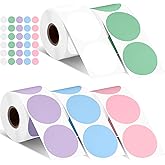 Humyoun 2500 Pcs 2 Inch Circle Thermal Sticker Labels Self Adhesive Round Direct Thermal Labels Multipurpose Printer Stickers for DIY Logo Design, Qr Code, Name Tag