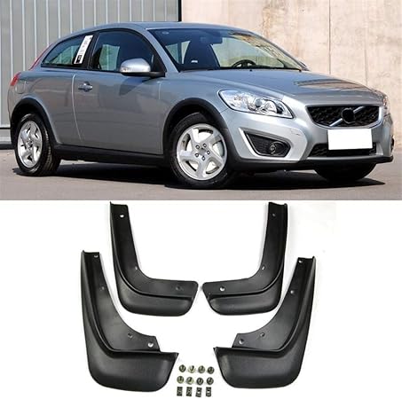 Amazon Higher Men 車のアクセサリー 塗装済みシールなし Volvo C30のフロントリアの車の泥フラップ11年10年07年から13年mudflapsスプラッシュガードフラップマッドガードフェンダー 耐久性と強い適用性 フェンダパネル 車 バイク
