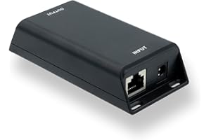 PoE Texas DC-Powered PoE+ (30 watt) Gigabit Inline Injector Converts 12-60V in to 50 Volt IEEE 802.3at PoE+ Out - Variable DC