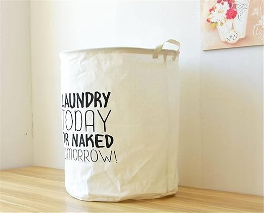 Laundry Today Or Naked Tomorrow Aiyani Cotton Linen Quote Series Fodable Large Storage Laundry Basket Nursery Hamper Wqdz032701 2 Laundry Baskets