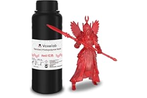 VOXELAB 3D Printer Resin, Rapid Resin LCD UV-Curing Resin 405nm Standard Photopolymer Resin for LCD 3D Printing, High Precision & Quick Curing & Excellent Fluidity - 500g (Red)