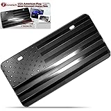 Zone Tech Monochrome USA Flag License Plate - Premium Quality Thick Durable Embossed Novelty American Patriotic Flag