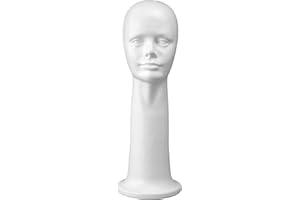 19'' Inch Styrofoam Head Foam Wig Head Mannequins, Style, Model & Display Women's Wigs, Hats & Hairpieces Stand - Extra Large, by Adolfo Designs