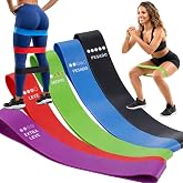 Kit 5 Faixas Elásticas Mini Band Loop 5 Níveis de Resistência para Treino Funcional Pilates Fisioterapia Glúteos e Pernas aca