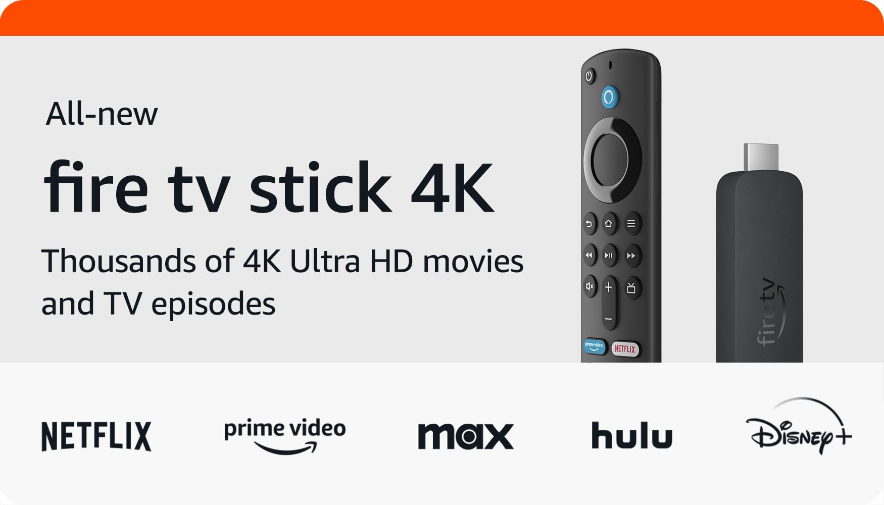 Like-New Amazon Fire TV Stick 4K (newest model) streaming device, more than 1.8 million movies and TV episodes, supports Wi-Fi 6, watch free & live TV