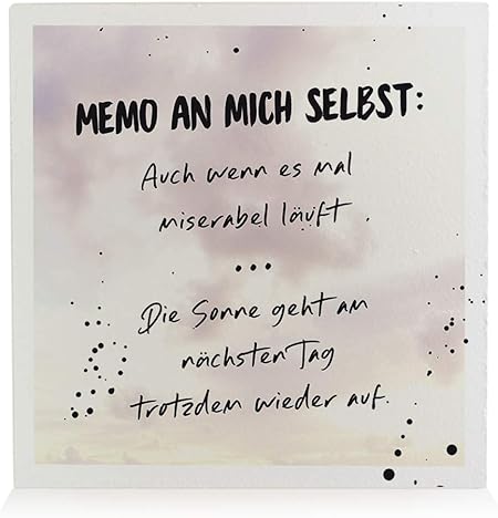 Interluxe Holzblock Shabby Memo An Mich Selbst Freundschaft Mann Frau Lebenslage Geschenkidee Amazon De Kuche Haushalt