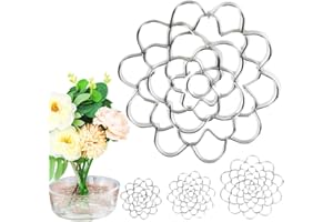 ANYSENT Reusable Floral Grid for Vase,4/5/6 Inch Flower Arrangement Holder Flower Frog Tool Wire Arranger Twist for Vase,Art Convenient Stem Holder for Flowers Stems Bouquets Plant Fixation (Silver, 4 inch)