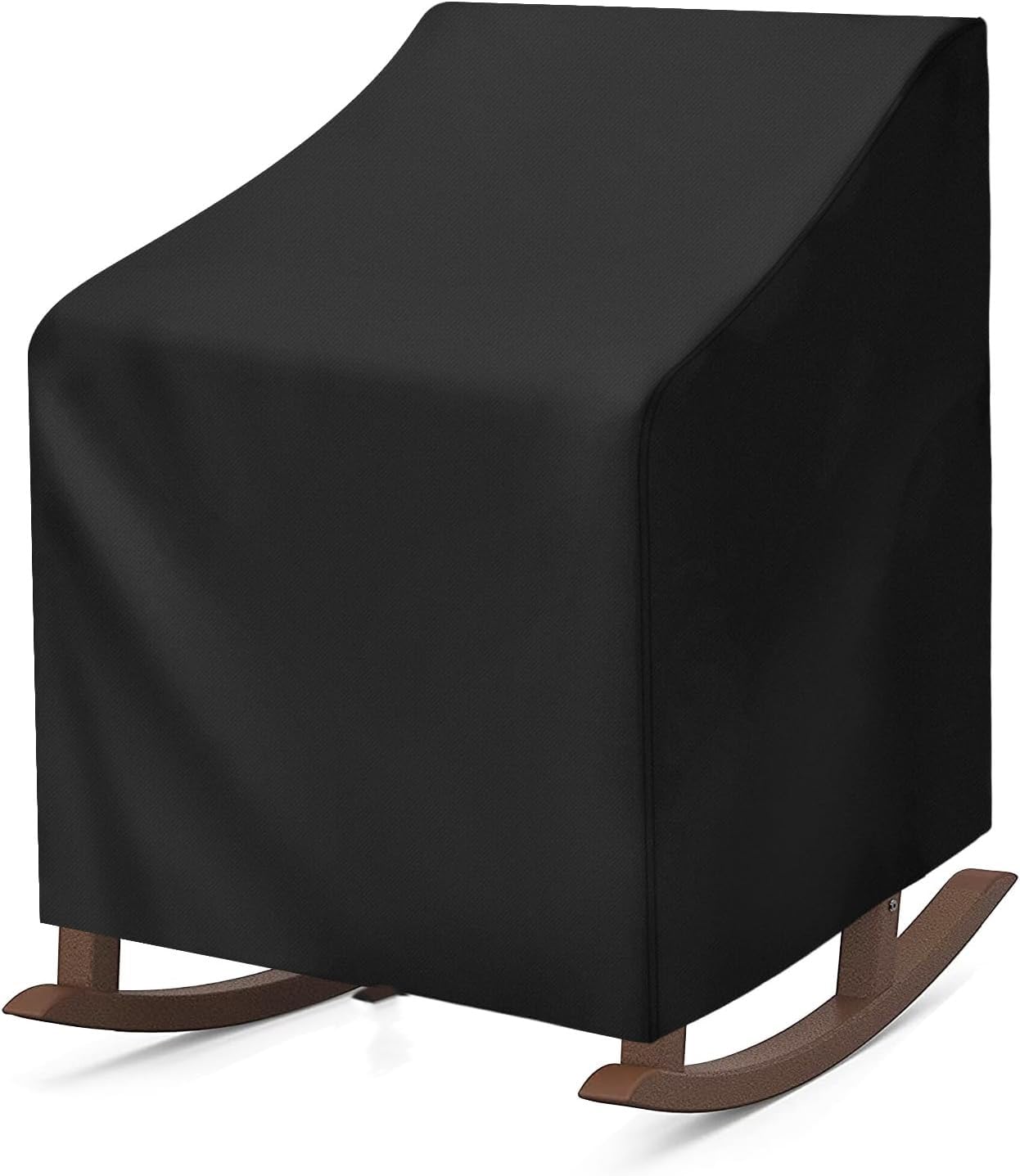 Harrington Marley Outdoor Rocking Chair Cover - Heavy Duty 210D Oxford Fabric - Waterproof & Windproof Reclining Stacking Garden Chair Cover, UV Resistant Outdoor Seat Protective Cover (Black, Large)