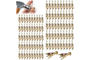 PUSKIU 2024 Upgraded Self-Drilling Anchors Screws, Zinc Plated Steel Self-Drilling Anchors Self Drilling Drywall Anchors with Screws Easy Application No Drill or Holes in Wall Drywall Anchors, Gold