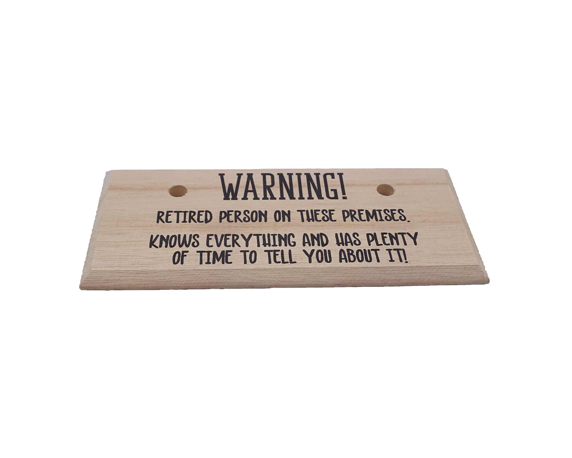 Mornng Cuppa Laugh Share Repeat Warning! Retired Person Wood Plaque