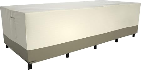 Amazon Com Wisteria Lane Patio Furniture Cover Durable Waterproof Dustproof Veranda Outdoor Cover Suit For Rectangular Dining Tables And Sofas 108 X 82 X28 Inches Beige Brown Garden Outdoor