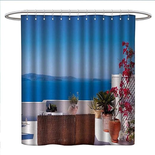Anniutwo Modern Shower Curtain Customized View of Mediterranean