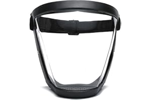 DSHTP Full Face Shield, Reusable Protective Anti-Fog Transparent High-Definition Platic Face Shield with Adjustable Band, Super Protective Face Shield for Unisex and Adultel