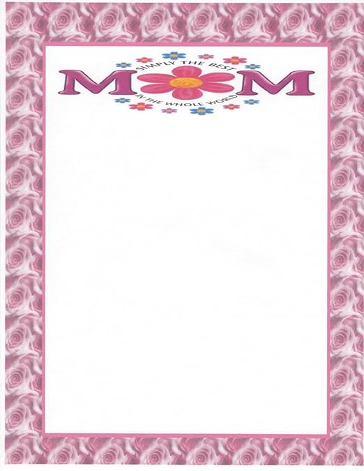 Amazon.com : Mother's Day Simply The Best Mom Stationery Printer Paper ...