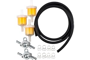 Gmailmall 1/4 Fuel Line Gas Fuel Hose Oil Filter Clamps Inline Fuel Shut Off Valve Petcock Petrol Switch for 50cc 70cc 110cc 125cc 150cc 250cc Baja 90cc BA150 Chinese ATV Apollo Pit Dirt Bike Go Kart