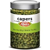 FRATELLI D'AMICO Capers, #9 Premium Quality Italian Capers in Brine | 19.5 oz (560g), Italian Capers in Jar for Salads, Pasta, Sauces &amp; Seafoods, Non-GMO, Drained Wt. 12 oz, Product of Italy