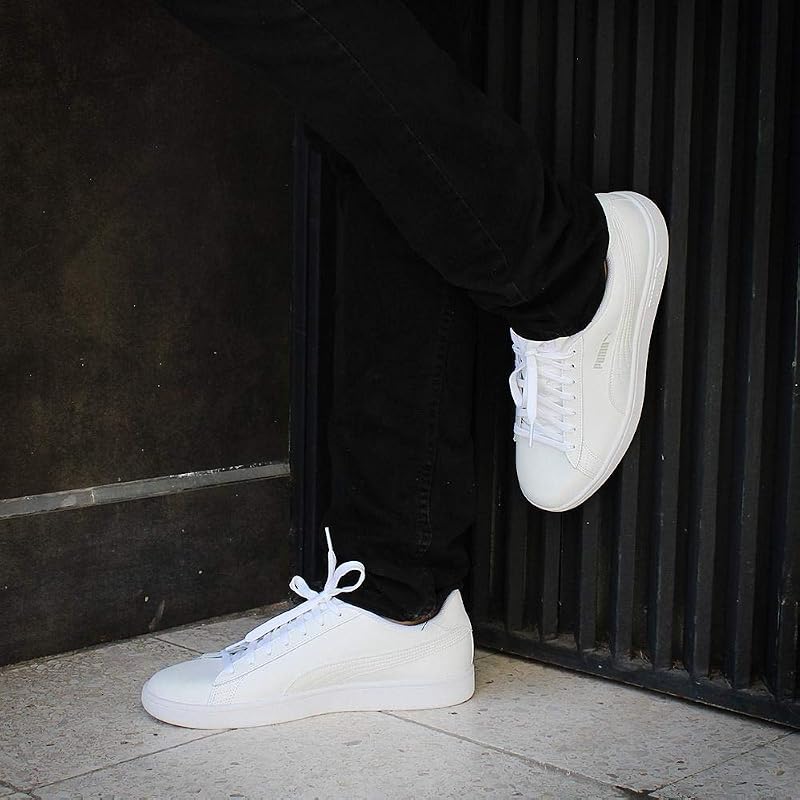 Puma smash v2 l, calçados esportivos adultos unissex, bianco (branco branco), 43 eu — foto 3 de 8
